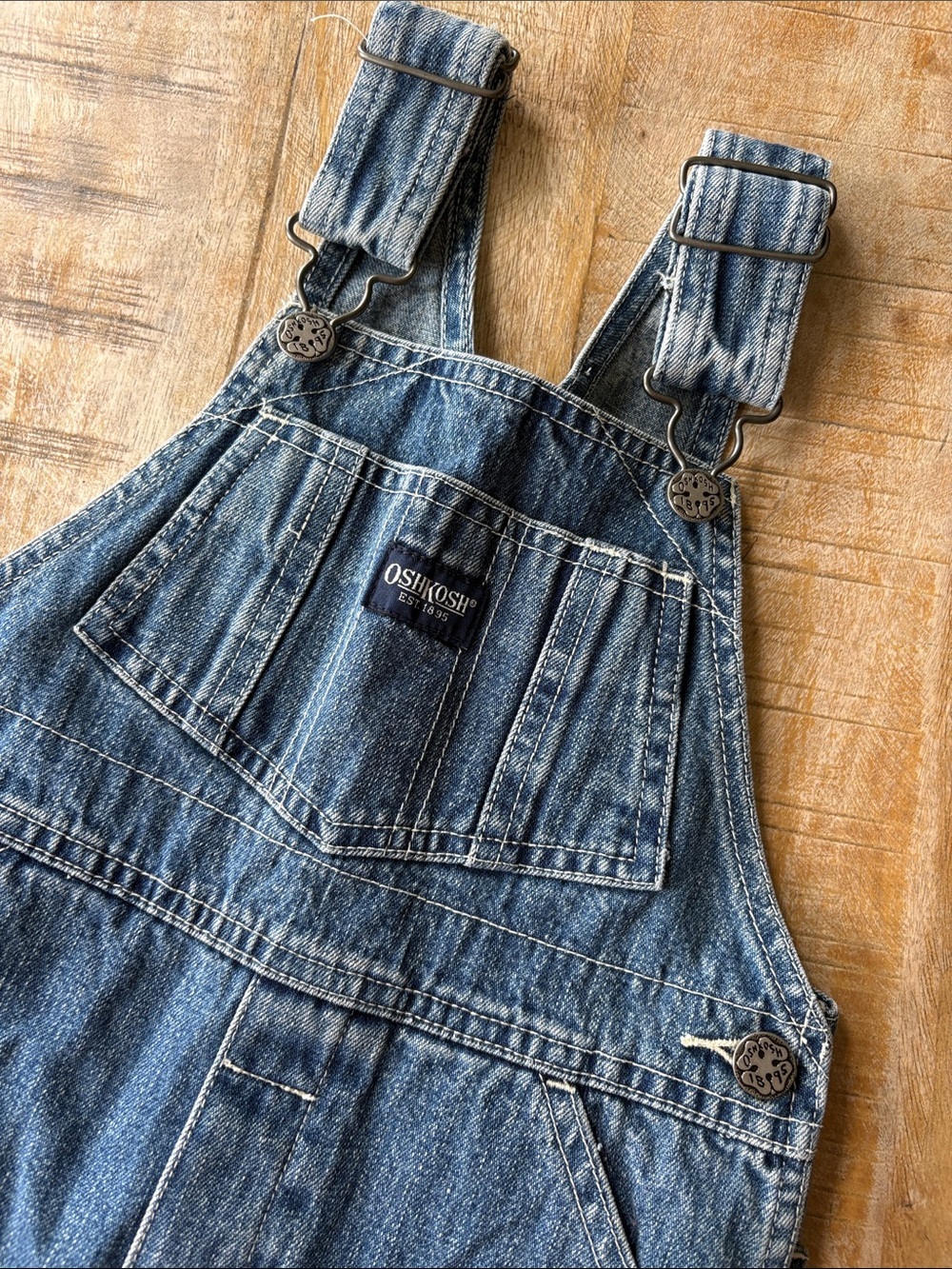 Vintage OshKosh Denim Overalls 3t - Picture 3 of 6